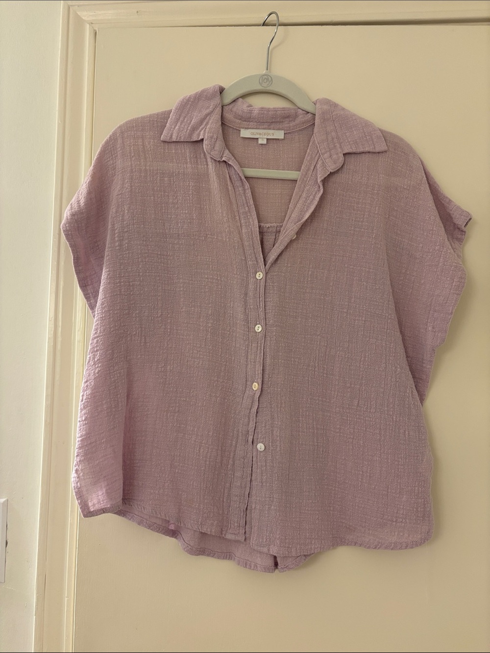 Olivaceous Lavender Gauze Button-Down Shirt